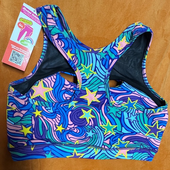 POPFIT Multicolor Wave and Star Sports Bra - Picture 2 of 3